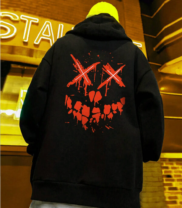 Graphic Printed Black Hoodie, Black Hoodie For Men & Women