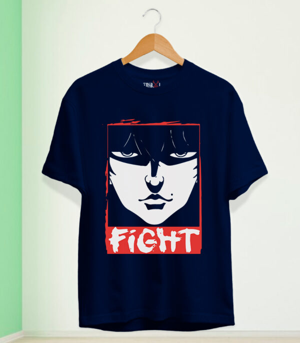 Anime Fight Graphic T-Shirt, Casual Cotton Tee, Trendy Anime T-Shirt