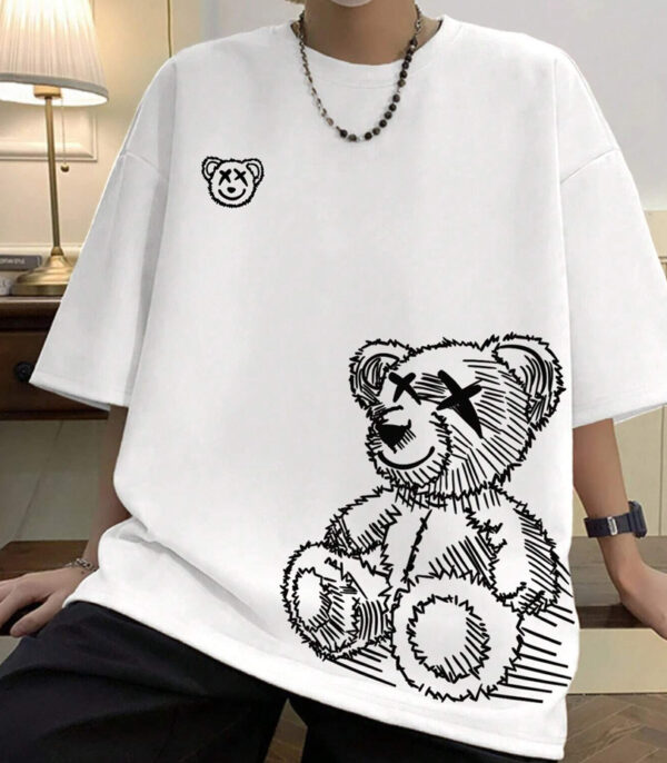 Taddy Printed Oversize Tshirt, White Graphic Oversize T-Shirt