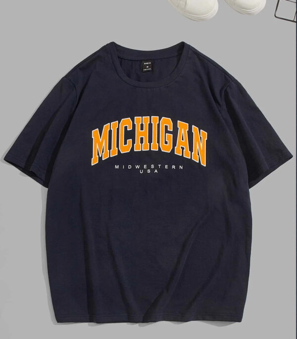 Navy Blue Graphic Printed Oversize Tshirt, Navy Oversize T-Shirt