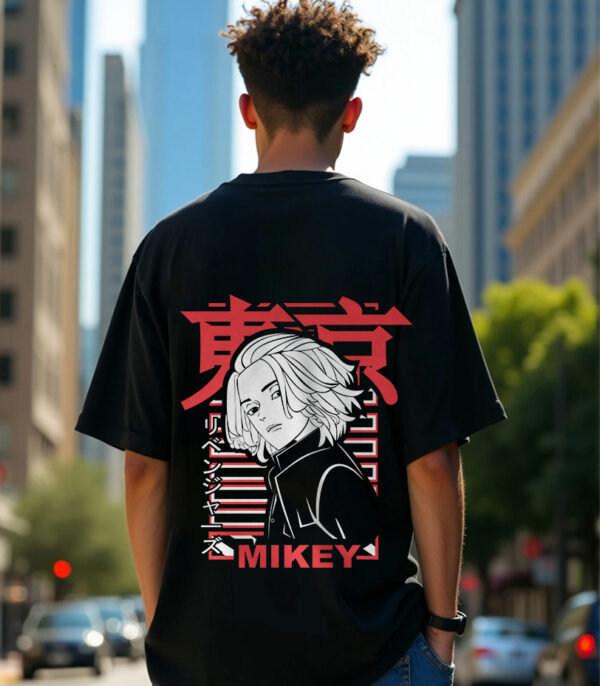 Mikey Oversized T-Shirt, Tokyo Revenger Anime T-Shirt, Black Anime Oversize T-Shirt