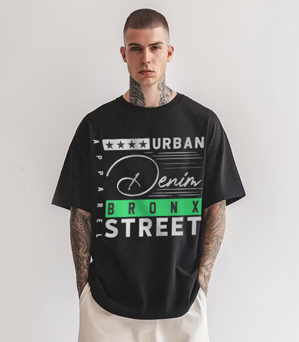 Urban Denim T-Shirt, Modern Streetwear Apparel