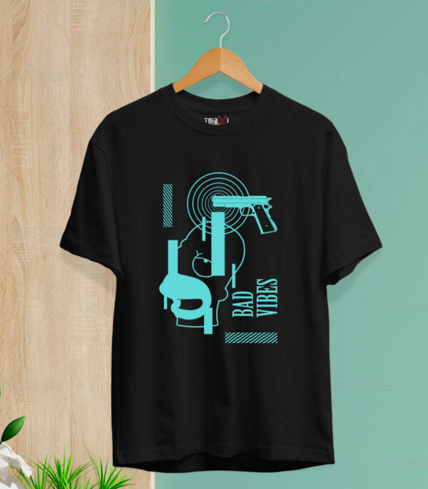 Dark Humor T-Shirt, Edgy Streetwear T-Shirt, Urban Printed Tee, Bad Vibes T-Shirt