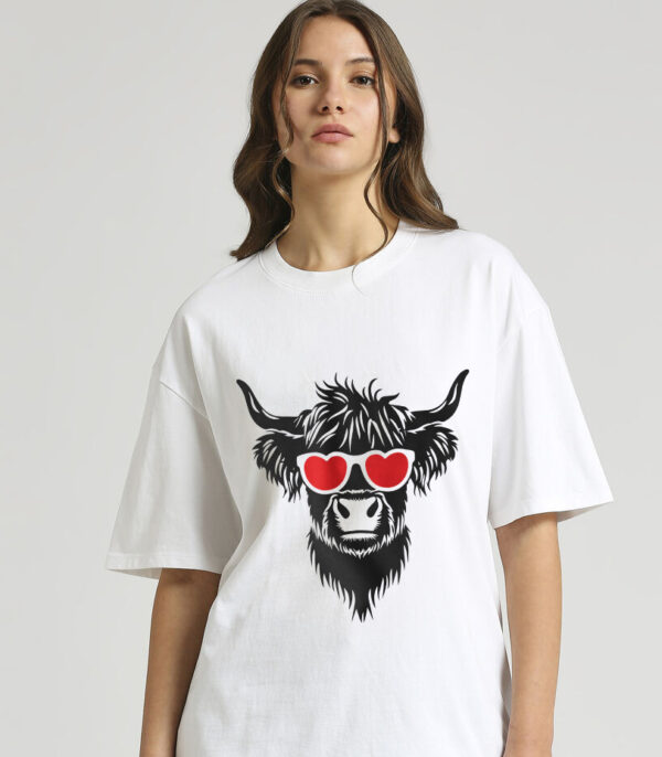 Loveable Highland Cow Shirt, Heart-Eyed Cow T-shirt