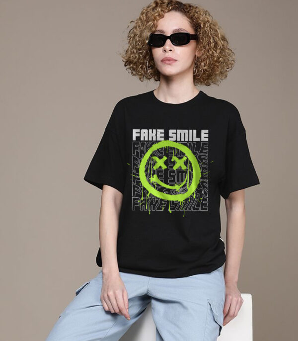 Fake Smile Tee, Smiley Face Graphic T-shirt
