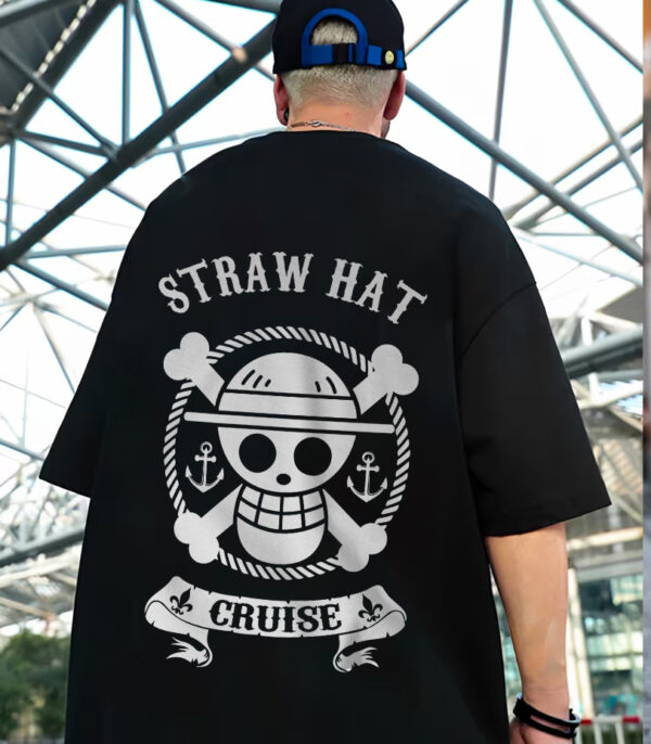 One Piece Oversize T-Shirt, Anime Oversized T-Shirt, One Piece Black T-Shirt