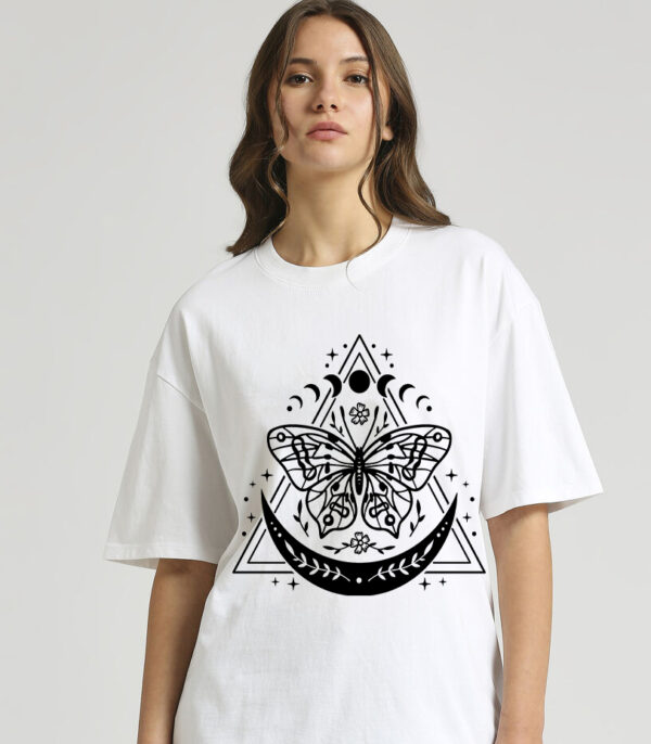 Butterfly Moon Phases T-Shirt, Modern Boho Apparel