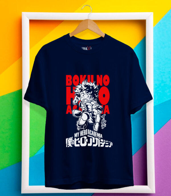 Anime Deku Printed Half Sleeve Round Neck T-shirt, My Hero Academia