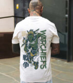 WarChieft Graphic Printed Oversize Tshirt, White Graphic Oversize T-Shirt, oversized tshirt women, oversized tshirt for women, anime oversized t-shirt for men, styling oversized tshirt, White Oversize Tshirt