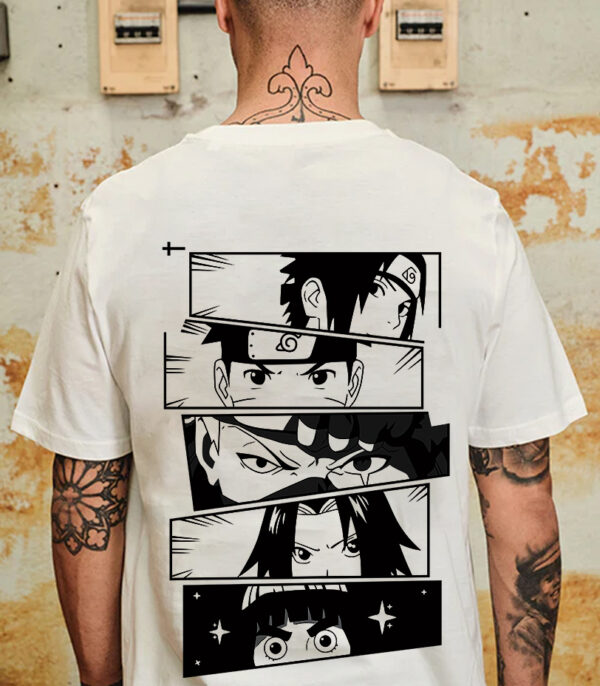 White Anime Oversize Tshirt, Naruto Oversize T-Shirt
