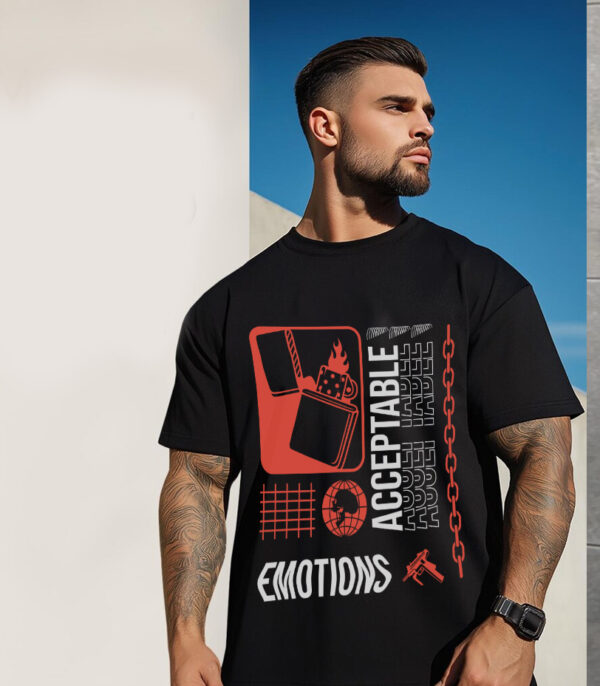Acceptable Emotions T-shirt, Bold Typography Tee