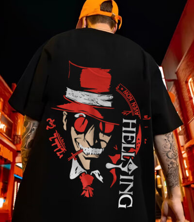 Hellsing T-Shirt, Anime Oversize Tee, Graphic Printed Oversized T-Shirt