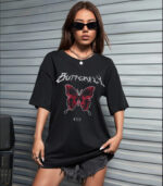 Butterfly Oversize T-Shirt, Graphic Printed Oversize T-shirt, Urban Streetwear T-Shirt