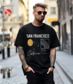 Black Urban Oversized T-shirt, Graphic Printed Oversize T-shirt, California T-Shirt