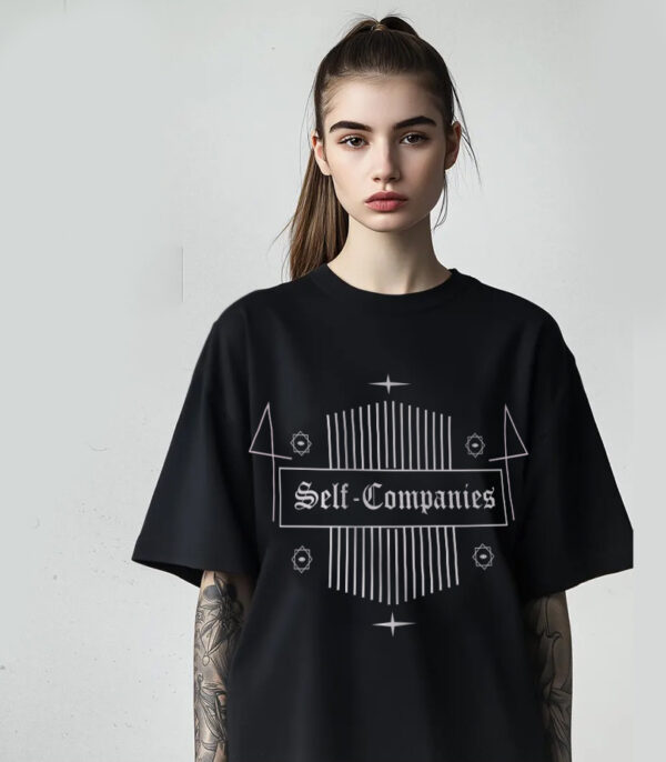 Minimalist Gothic Graphic Tee, Edgy Logo T-shirt