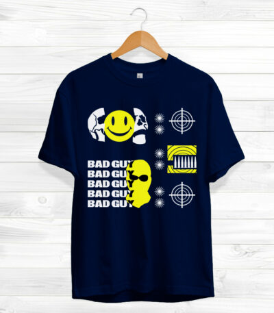 Bad Guy T-Shirt, Dark Humor T-Shirt, Smiley Skull Design Tee