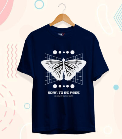 Born to Be Free T-Shirt, Butterfly T-Shirt, Urban Streetsyle T-Shirt
