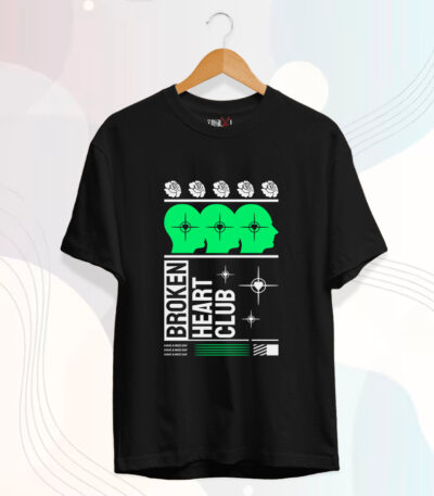 Broken Heart Club T-Shirt, Edgy Streetwear Design