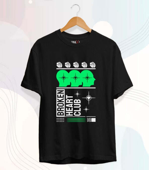Broken Heart Club T-Shirt, Edgy Streetwear Design