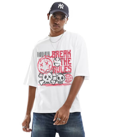 Break the Rules T-shirt, Skull Graphic Tee